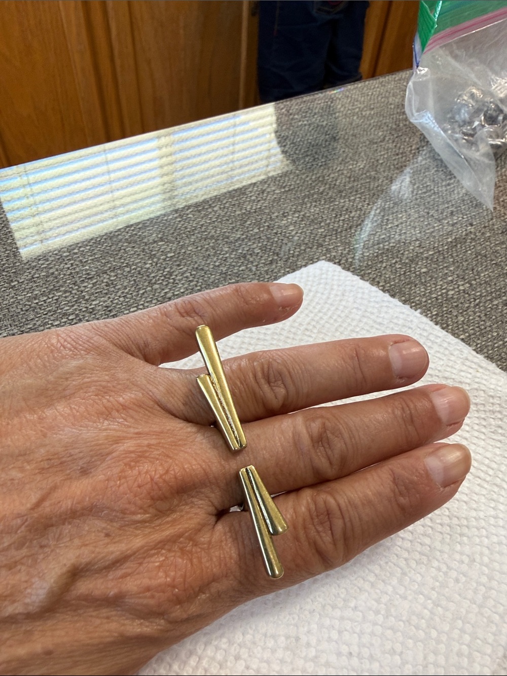 Silpada Brass Modern Gold-Tone Adjustable Statement Ring